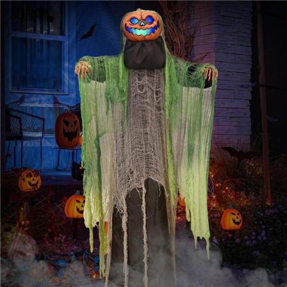 6 Ft. Life Size Animatronic Prop with Creepy Sound & Touch Activated Scary Decor